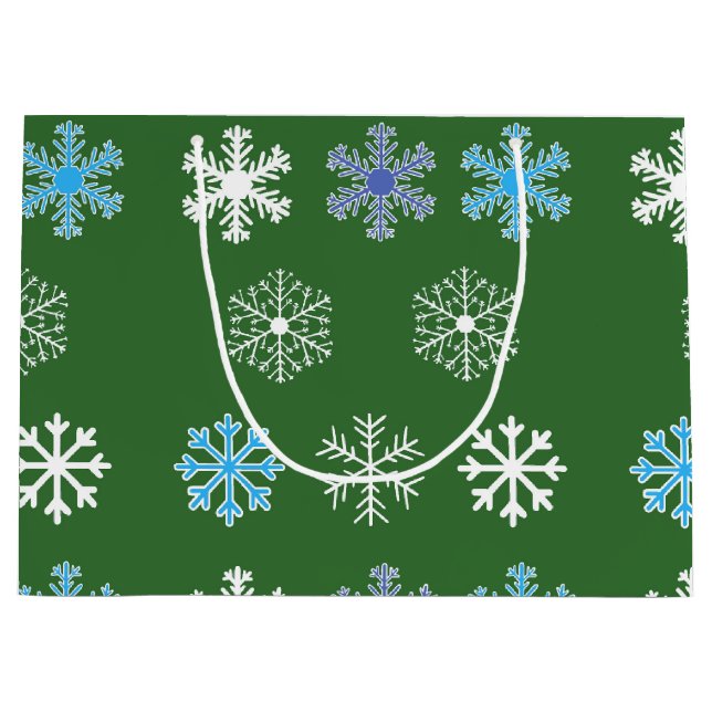 Stor presentpåse med grön snöflinga (Framsidan)