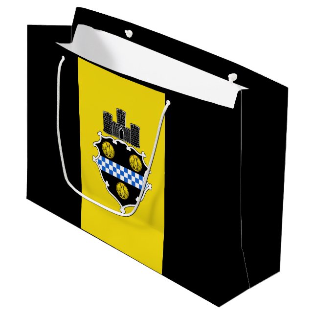 Stor presentpåse med Pittsburgh, Pennsylvanias fla (Framsidan Vinklad)