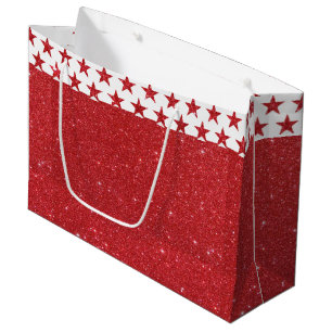 Stor presentpåse med röd glitter