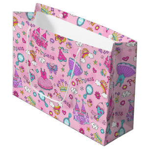 Stor presentpåse med rosa prinsessa