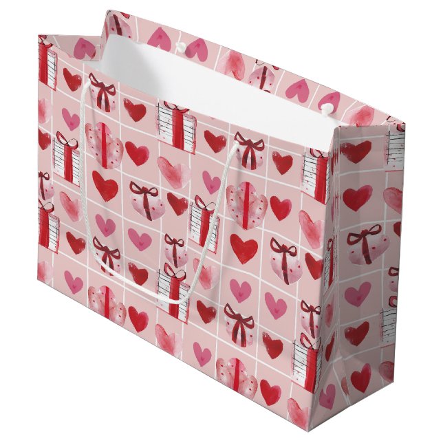 Stor presentpresentbagge inslagen med kärlek (Framsidan Vinklad)
