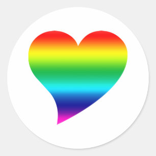 Stor pride regnbåge lgbtq färg Heart, Kärlek, v Runt Klistermärke