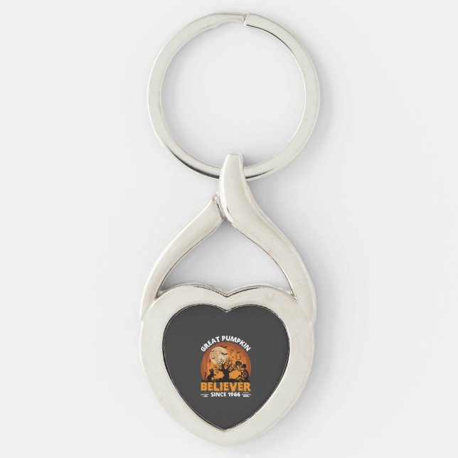 Stor Pumpa Troende Sedan Halloween Skelett Ca Twisted Heart Silverfärgad Nyckelring (Framsidan)
