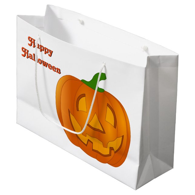 Stor Pumpkin Halloween Bag (Framsidan Vinklad)