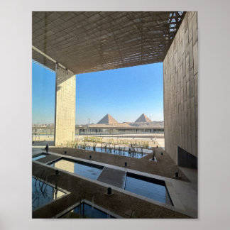 Stor pyramidutsikt från Grand Egyptian museum Poster