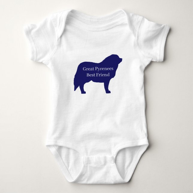 Stor Pyrenéer Baby body T Shirt (Framsida)