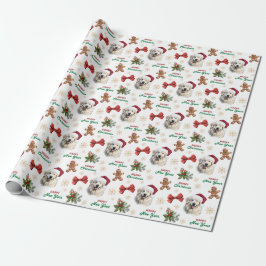 Stor Pyrenéer Hund Jul Santa Hatt Jul Presentpapper