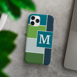 Stor Rand i blått och grönt med Monogram