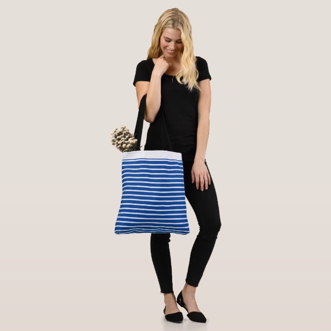 Stor, rand tote Bag Tygkasse (På modell)