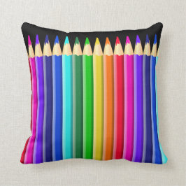 Stor regnbåge färgad design för Crayon (rita) Kudde