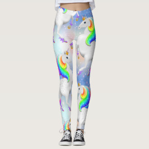 Stor regnbåge Unicorn Princess of the Forest Leggings