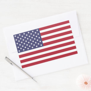 Stor rektangel i amerikansk Flagga Rektangulärt Klistermärke