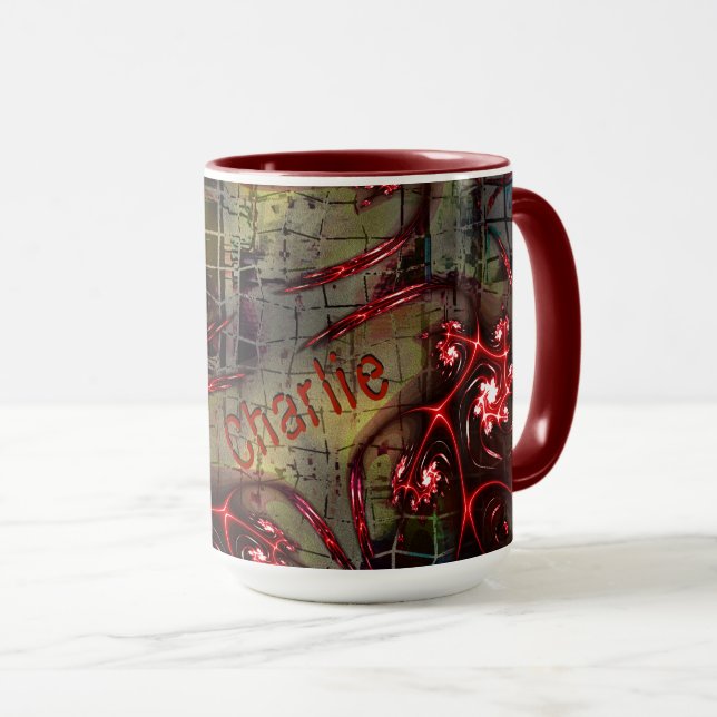 Stor relation mellan underlig rektal kontur över å mugg (Framsida höger)