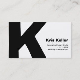 Stor Retro K-Monogram för modern design reversible Visitkort