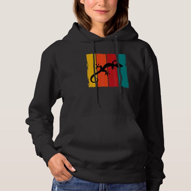 Stor Retro Leopardgecko Kostym Kräldjur Ödla T Shirt (Framsida)