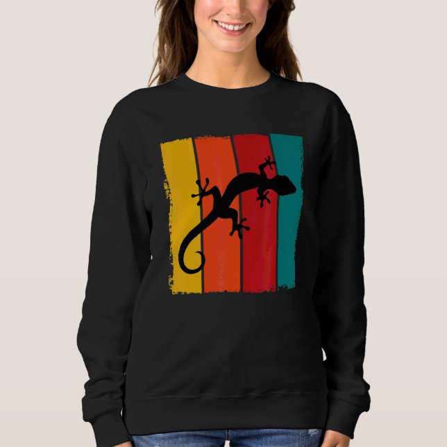 Stor Retro Leopardgecko Kostym Kräldjur Ödla T Shirt (Framsida)