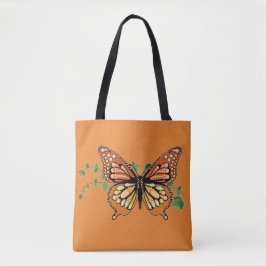 Stor Rhinestone Monarch Butterfly Design Tote Bag Tygkasse