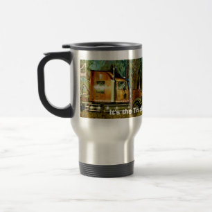 STOR RIGG FÖR LASTBILSFÖRARE PÅ VÄGTRAVEL MUG RESEMUGG