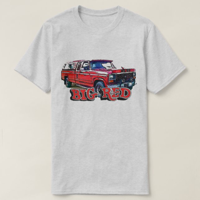 Stor röd 2-Design Higher upp T Shirt (Design framsida)