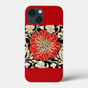 Stor röd Art nouveau blomma