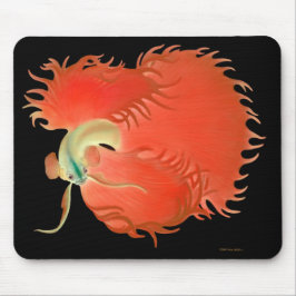 Stor röd Betta fisk Mousepad Musmatta