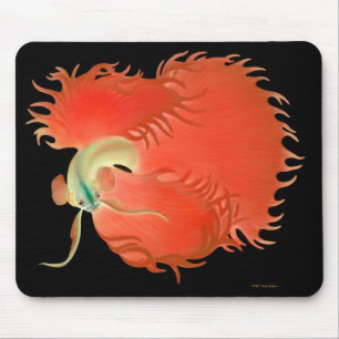 Stor röd Betta fisk Mousepad Musmatta