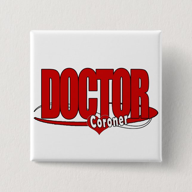 STOR RÖD DOKTOR FÖR CORONERLOGOTYP KNAPP (Framsida)