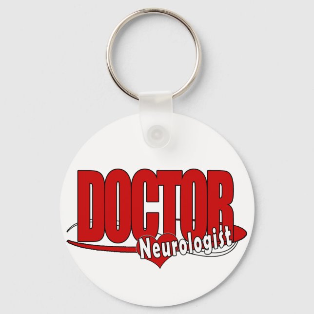 STOR RÖD DOKTOR FÖR NEUROLOGISTLOGOTYP NYCKELRING (Framsida)