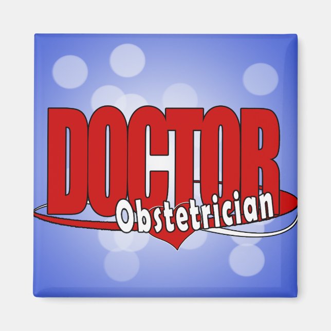 STOR RÖD DOKTOR FÖR OBSTETRICIANLOGOTYP MAGNET (Framsidan)
