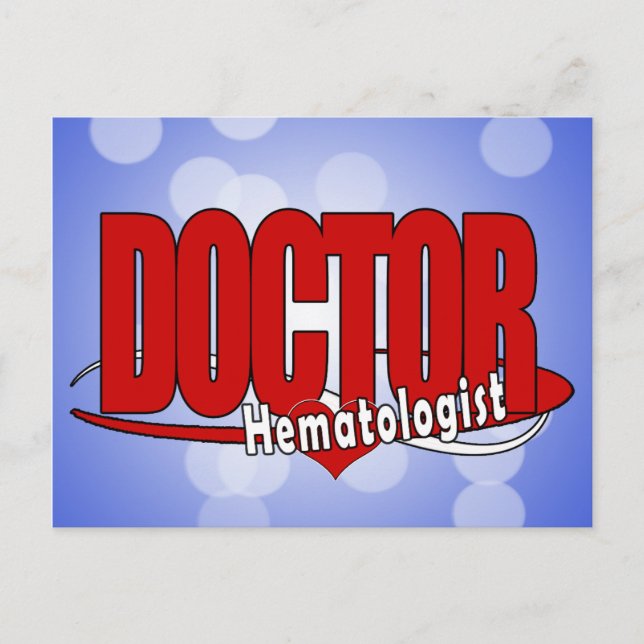 STOR RÖD DOKTORHematologist för LOGOTYP Vykort (Framsida)