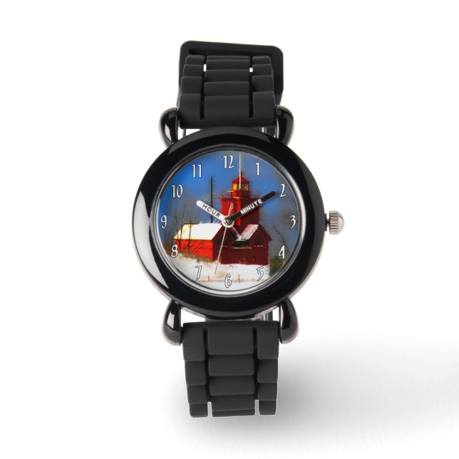 Stor röd fyrverkeripjäs - originalbild armbandsur (Framsida)