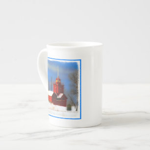 Stor röd fyrverkeripjäs - originalbild benporslin mugg