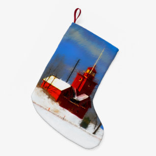 Stor röd fyrverkeripjäs - originalbild liten julstrumpa