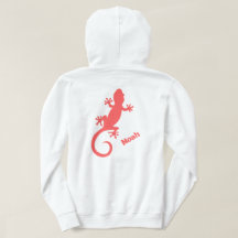 Stor röd gecko siluett och ditt namn