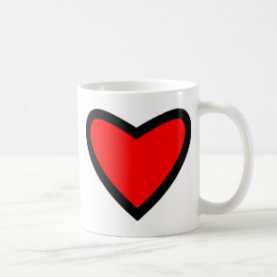 Stor röd hjärta kaffemugg