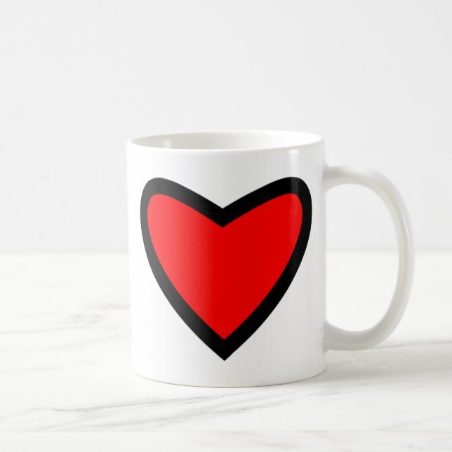 Stor röd hjärta kaffemugg (Höger)