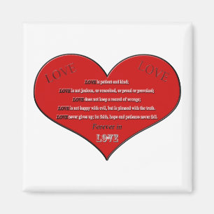 Stor röd hjärtakärlekdikt magnet