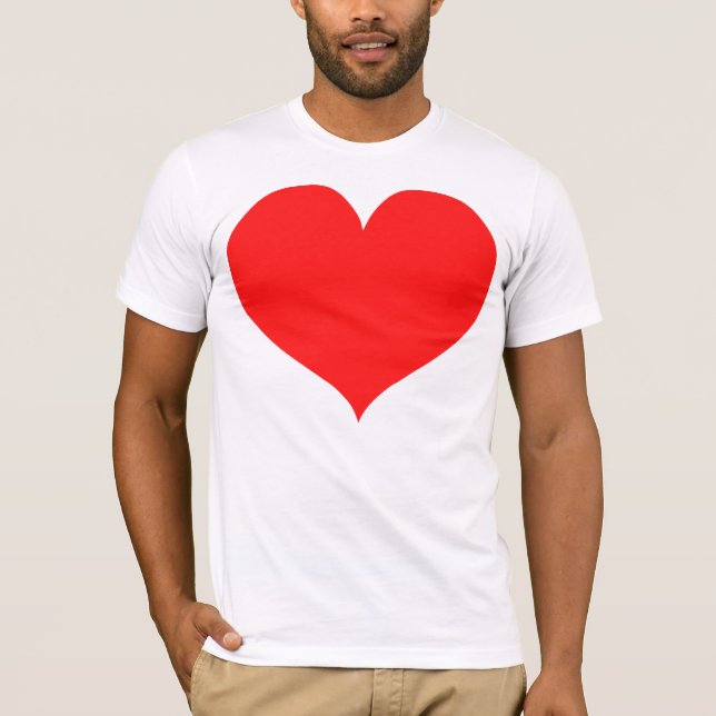 Stor röd hjärtaT-tröja som inspireras av Nim T-shirt (Framsida)