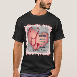 Stor röd hjärtsköterska t shirt