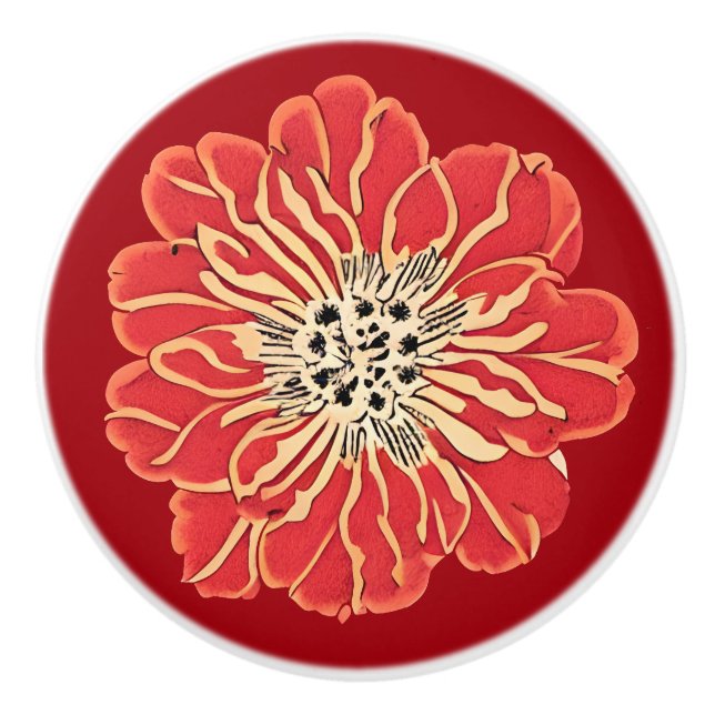 Stor röd jugendblomma  knopp (Framsidan)