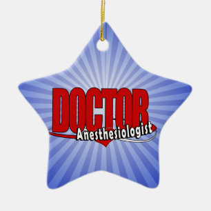 STOR RÖD LOGOTYP för AnesthesiologistDOKTOR Julgransprydnad Keramik