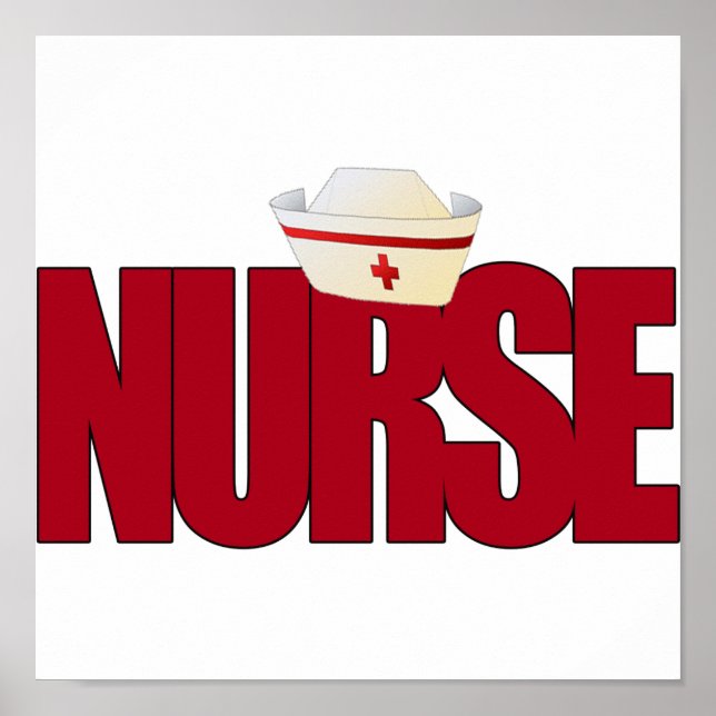 STOR RÖD NURSE MED POSTER KURSPRUNGSPUNKT (Framsidan)