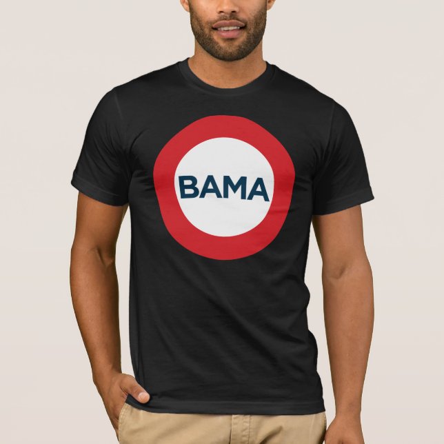 Stor röd Obama utslagsplats -, vit & blått T-shirt (Framsida)
