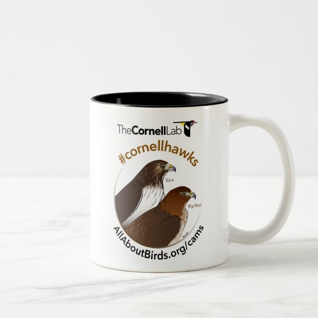 Stor röd och Ezra illustrationmugg Två-Tonad Mugg (Höger)