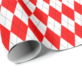 Stor röd och vit argyle-presentpapper presentpapper