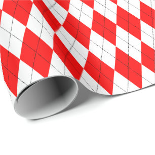 Stor röd och vit argyle-presentpapper presentpapper