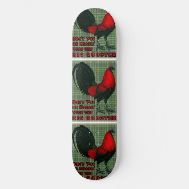 Stor röd tupp mini skateboard bräda 18,5 cm (Framsida)