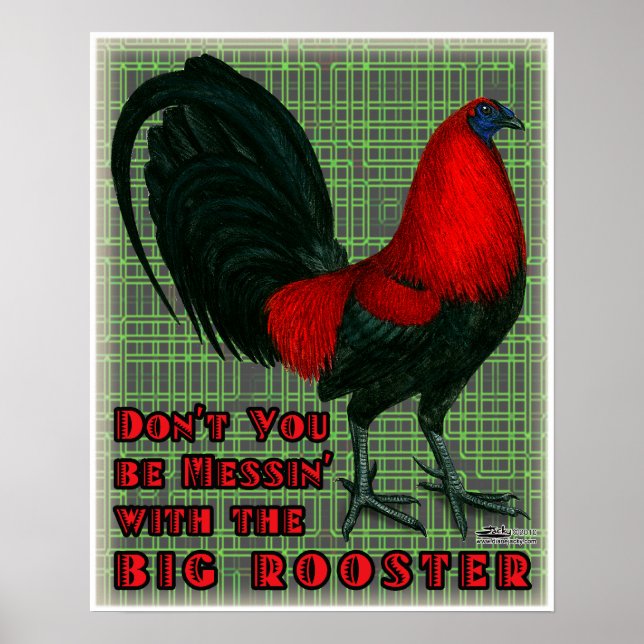 Stor röd tupp poster (Framsidan)