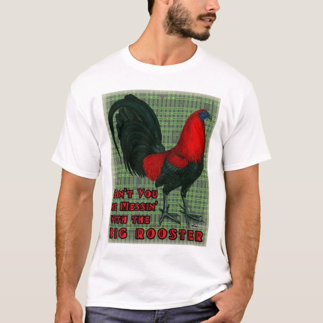 Stor röd tupp tee shirt (Framsida)