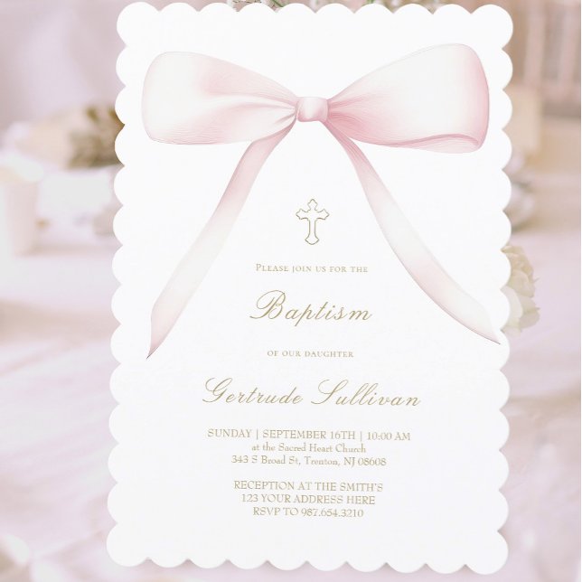 stor rosa | Baptism Inbjudningar (Skapare uppladdad)